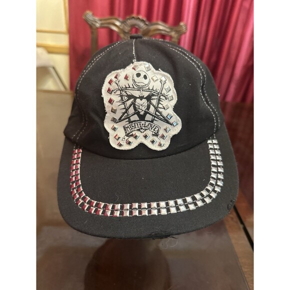 Disney Parks Nightmare Before CHRISTMAS BASEBALL CAP Misfit Love Studs NWT - Picture 1 of 4